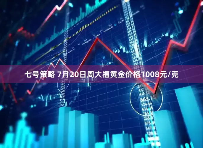 七号策略 7月20日周大福黄金价格1008元/克